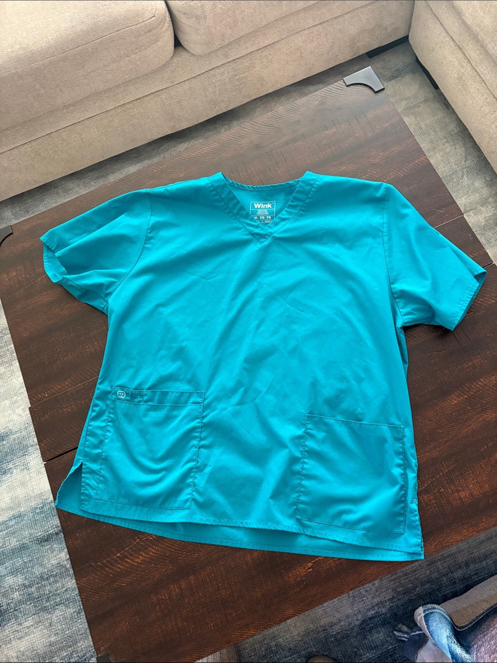 Wink Teal V-Neck Scrub Top